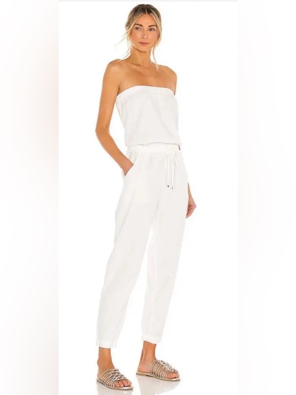 YFB CLOTHING Reeve Jumpsuit in Bone NWOT Size Small